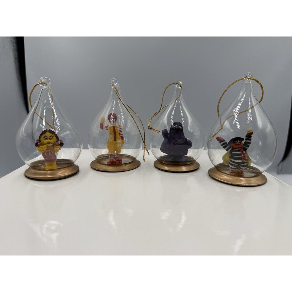 McDonald's Rare Teardrop Christmas Ornaments-Ronald, Grimace, Hamburgler, Birdie